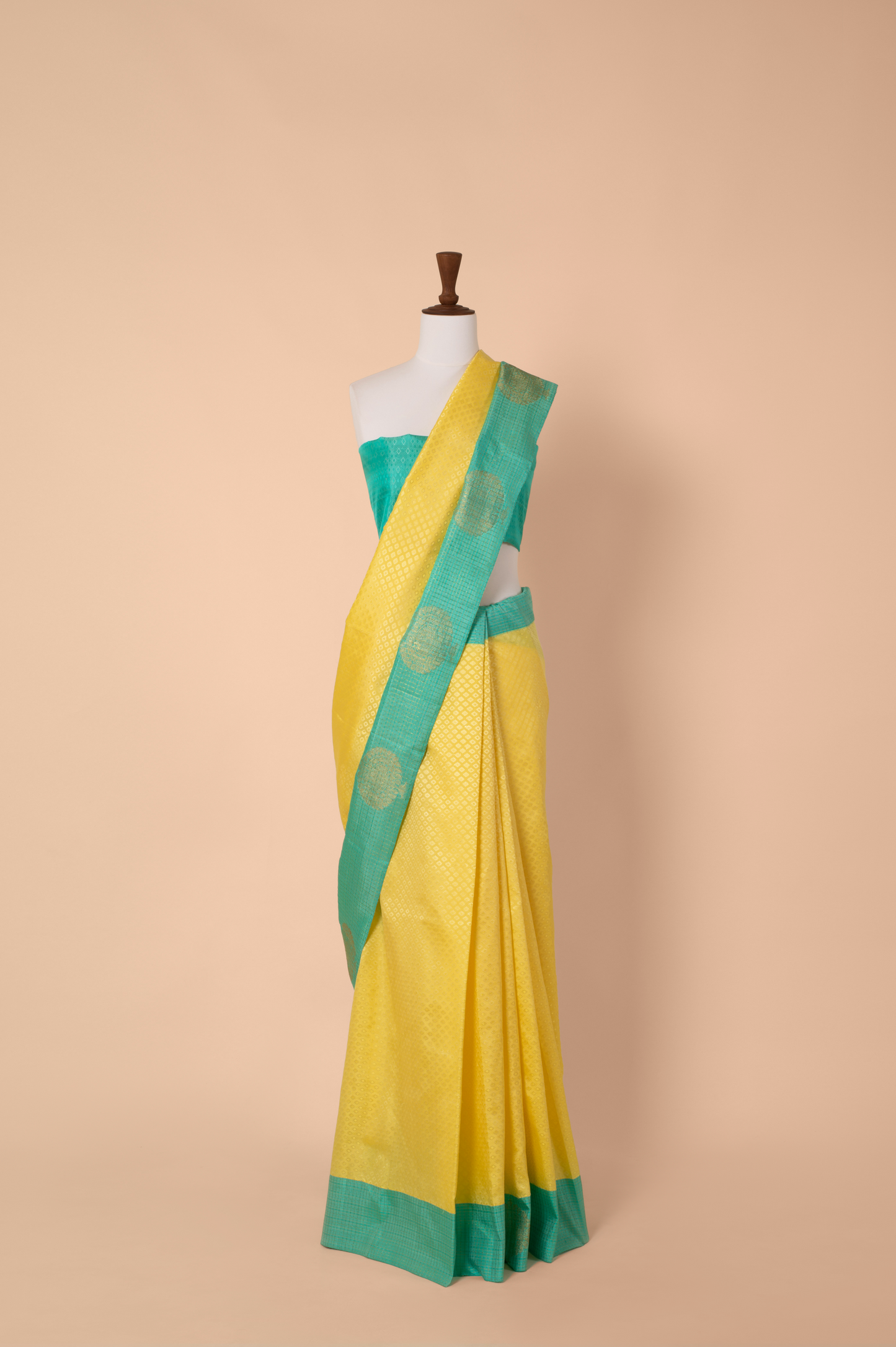 Handwoven Yellow Kanjivaram Silk Sari