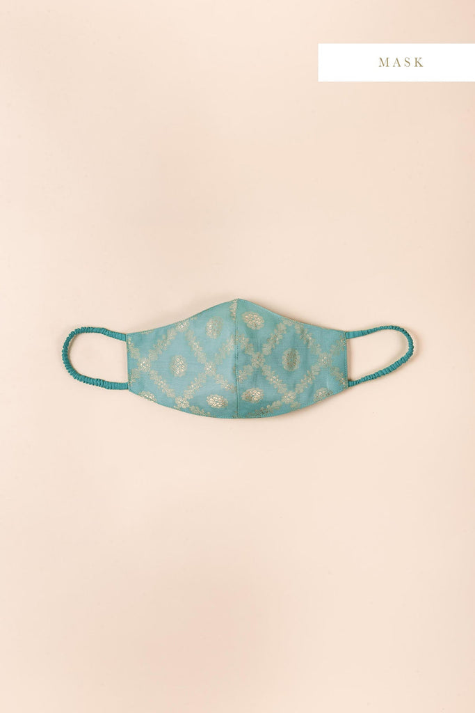 Handwoven Powder Blue 3 Ply Cotton Mask