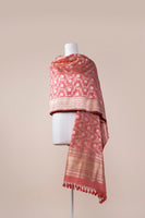 Handwoven Peach Silk Dupatta