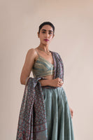 Handwoven Mint Silk Lehenga