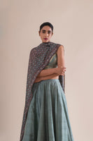 Handwoven Mint Silk Lehenga