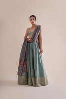 Handwoven Mint Silk Lehenga