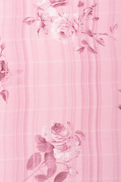 Handwoven Rose Pink Digital Print Crepe Sari