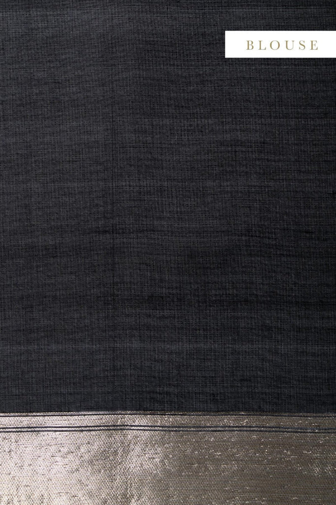 Handwoven Black Organza Sari With Butterfly Motifs