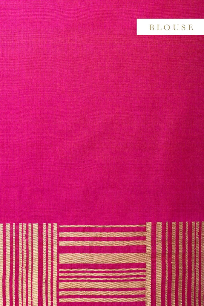 Shilpa Shetty in Handwoven Pink Striped Silk Sari With Bird Motifs