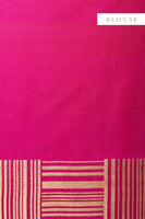 Shilpa Shetty in Handwoven Pink Striped Silk Sari With Bird Motifs