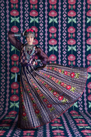 Sobhita Dhulipala in Handwoven Deep Wine Satin Silk Lehenga