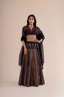Sobhita Dhulipala in Handwoven Deep Wine Satin Silk Lehenga