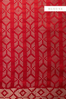 Handwoven Scarlet Red Satin Silk Saree