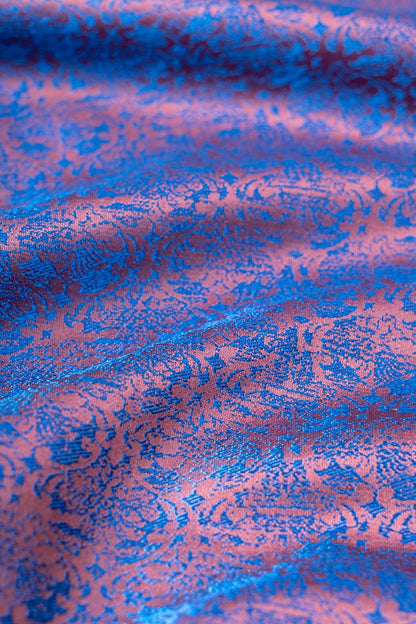 Handwoven Blue Tanchoi Satin Silk Fabric