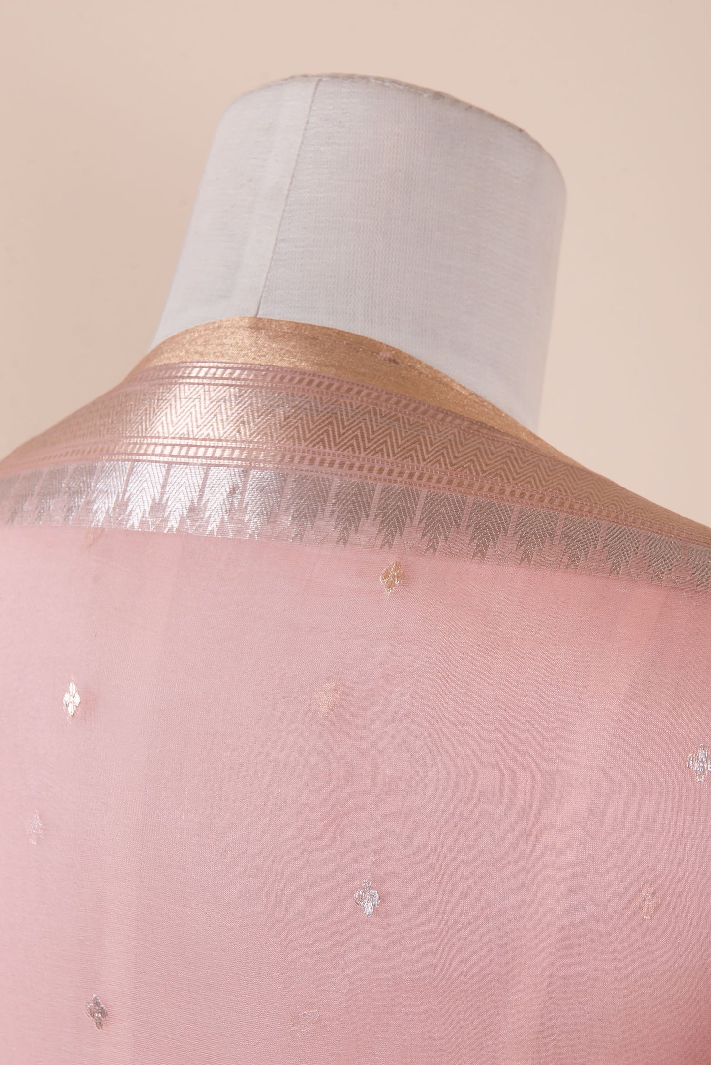 Handwoven Blush Pink Organza Dupatta