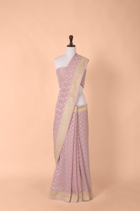 Handwoven Mauve Georgette Saree