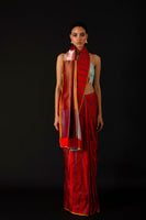 Red Maple Colorblock Saree