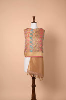 Handwoven Beige Organza Dupatta