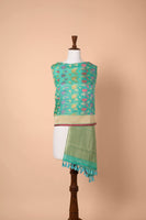 Handwoven Blue Organza Dupatta
