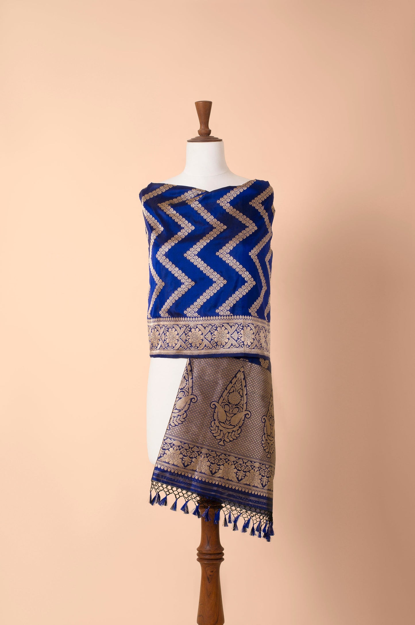 Handwoven Blue Silk Dupatta