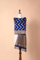 Handwoven Blue Silk Dupatta