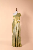 Handwoven Green Real Zari Kanjivaram Tissue Sari