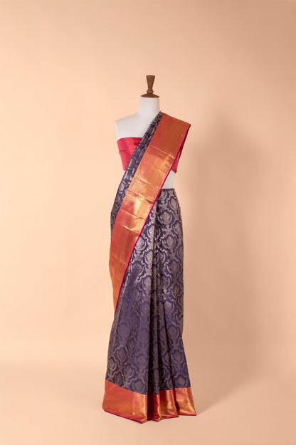 Handwoven Purple Kanjivaram Silk Sari