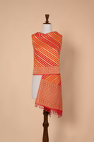 Handwoven Orange Georgette Dupatta