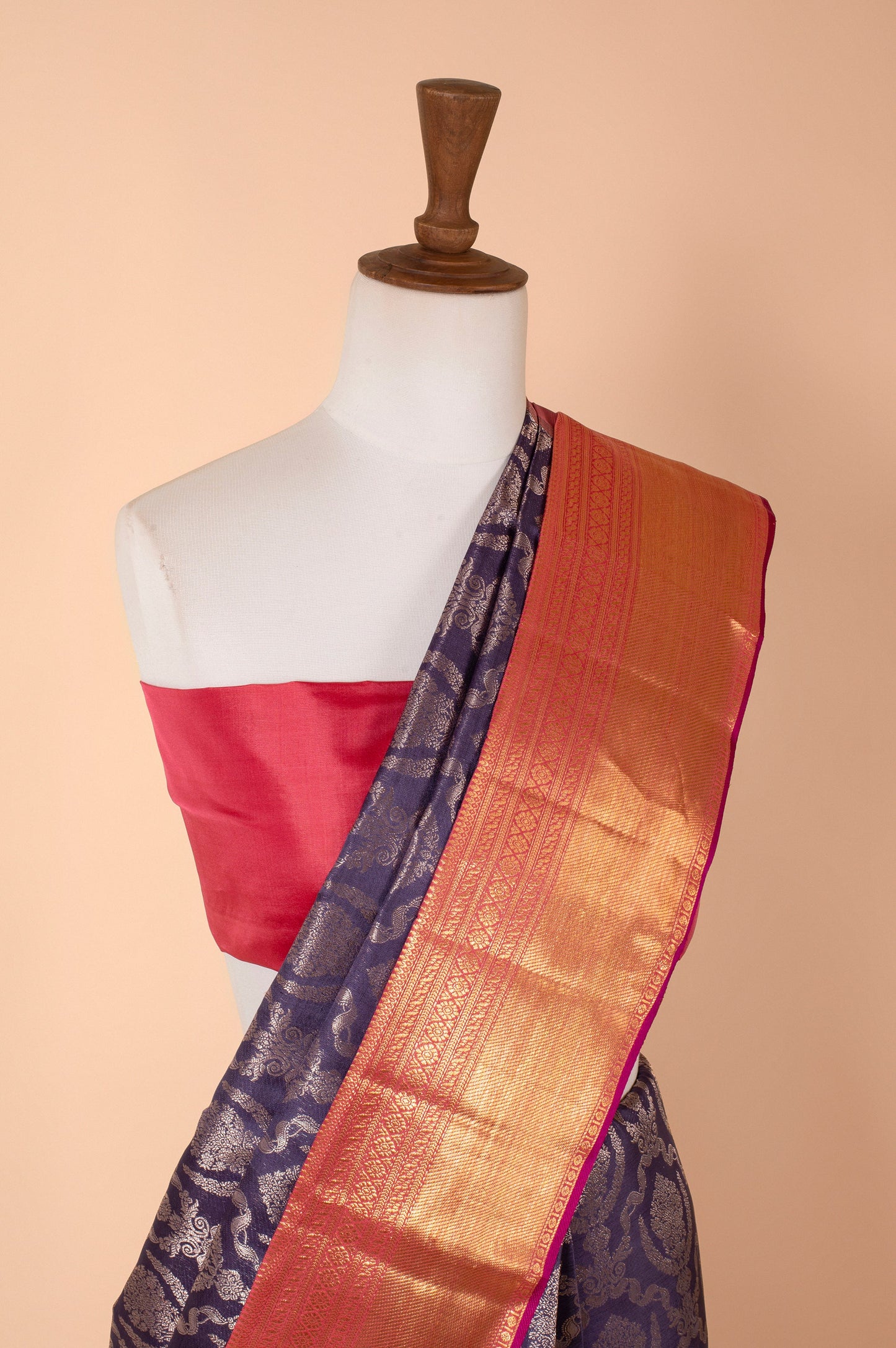 Handwoven Purple Kanjivaram Silk Sari