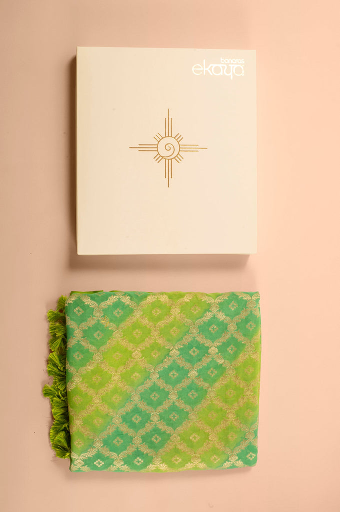 Handwoven Green Dupatta Gift Box