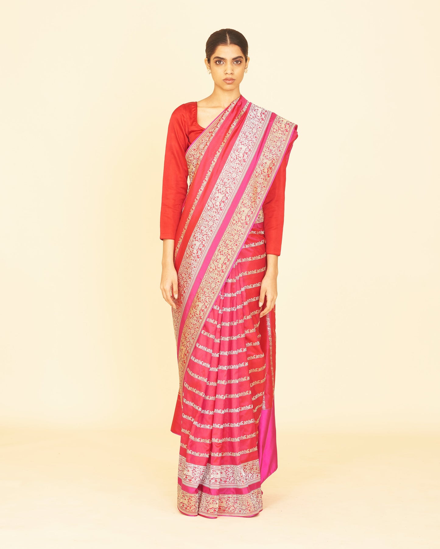 Handwoven Pink Silk Saree