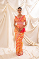 Handwoven Multicolor Georgette Sari