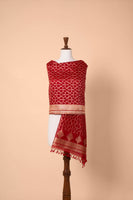 Handwoven Red Organza Dupatta