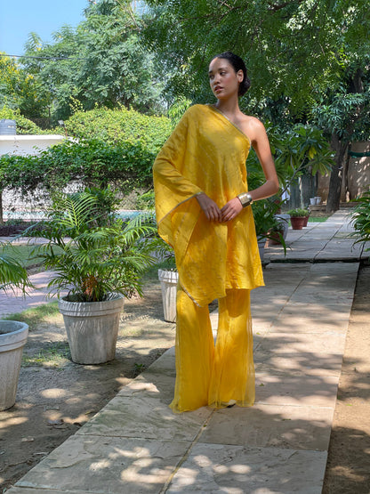 Sunny Yellow One Shoulder Set