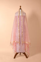 Handwoven Mauve Chanderi Suit Piece