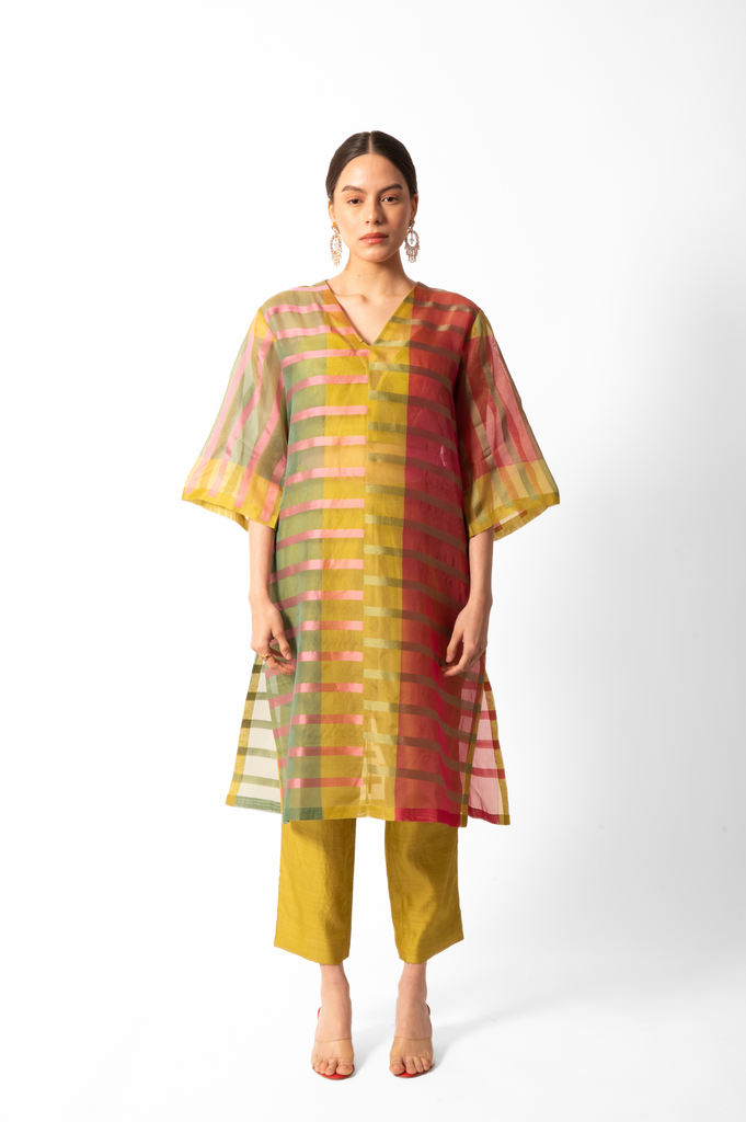 Chartruese Green Striped Set