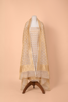 Handwoven Beige Tissue Suit Piece