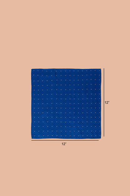 Handwoven Royal Blue Silk Pocket Square