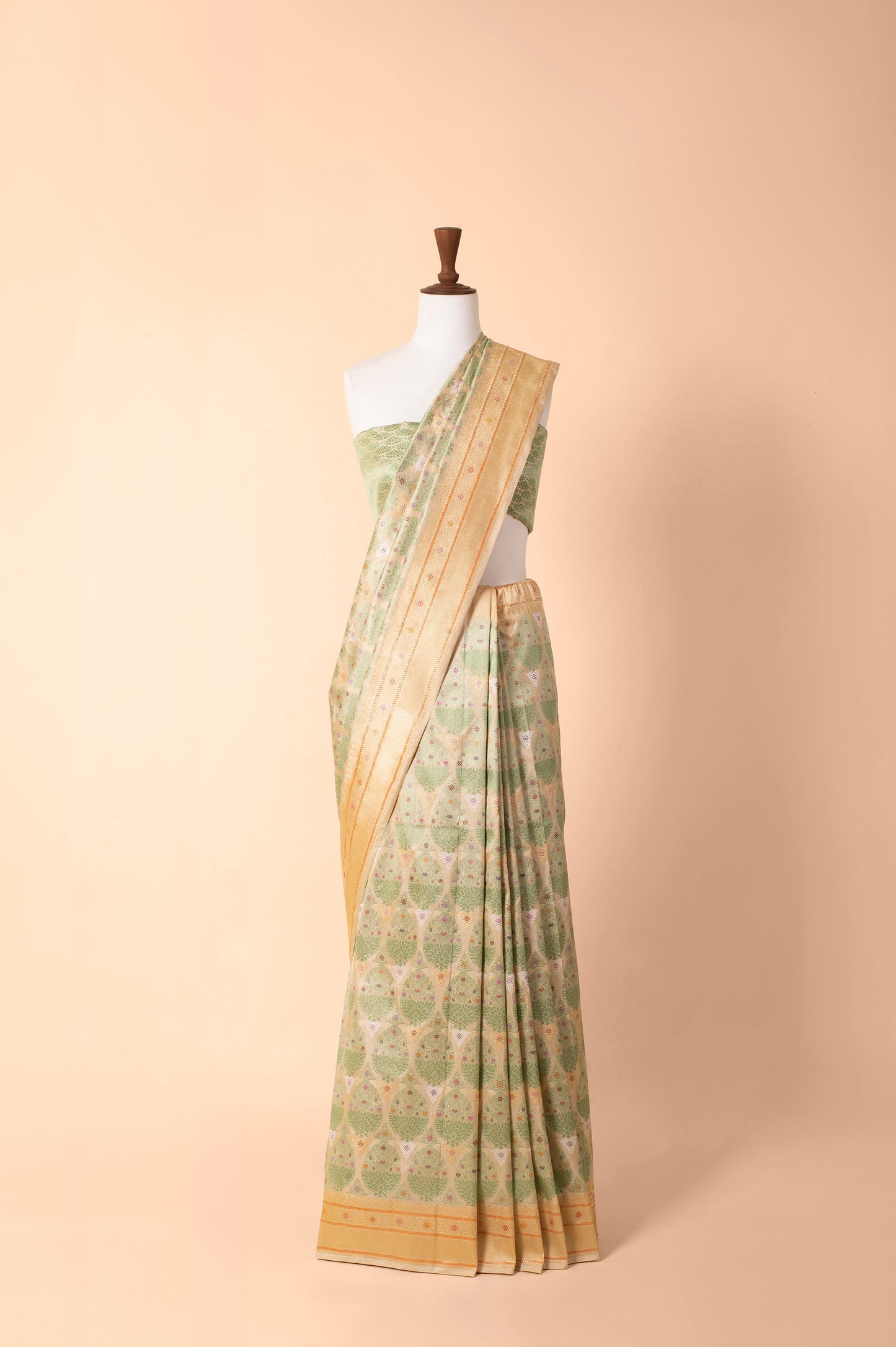 Handwoven Green Silk Sari
