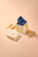 Handwoven Blue Silk Pocket Square