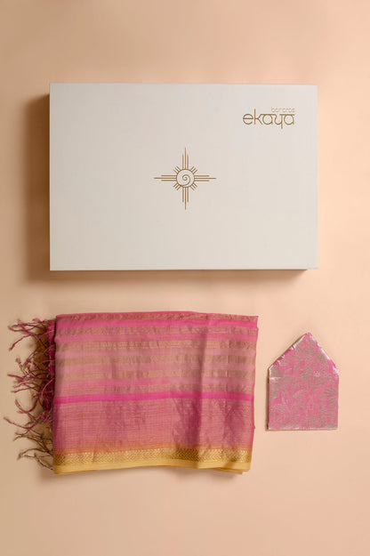 Handwoven Pink Sari Gift Set