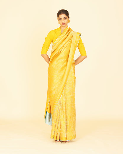 Handwoven Yellow Silk Saree