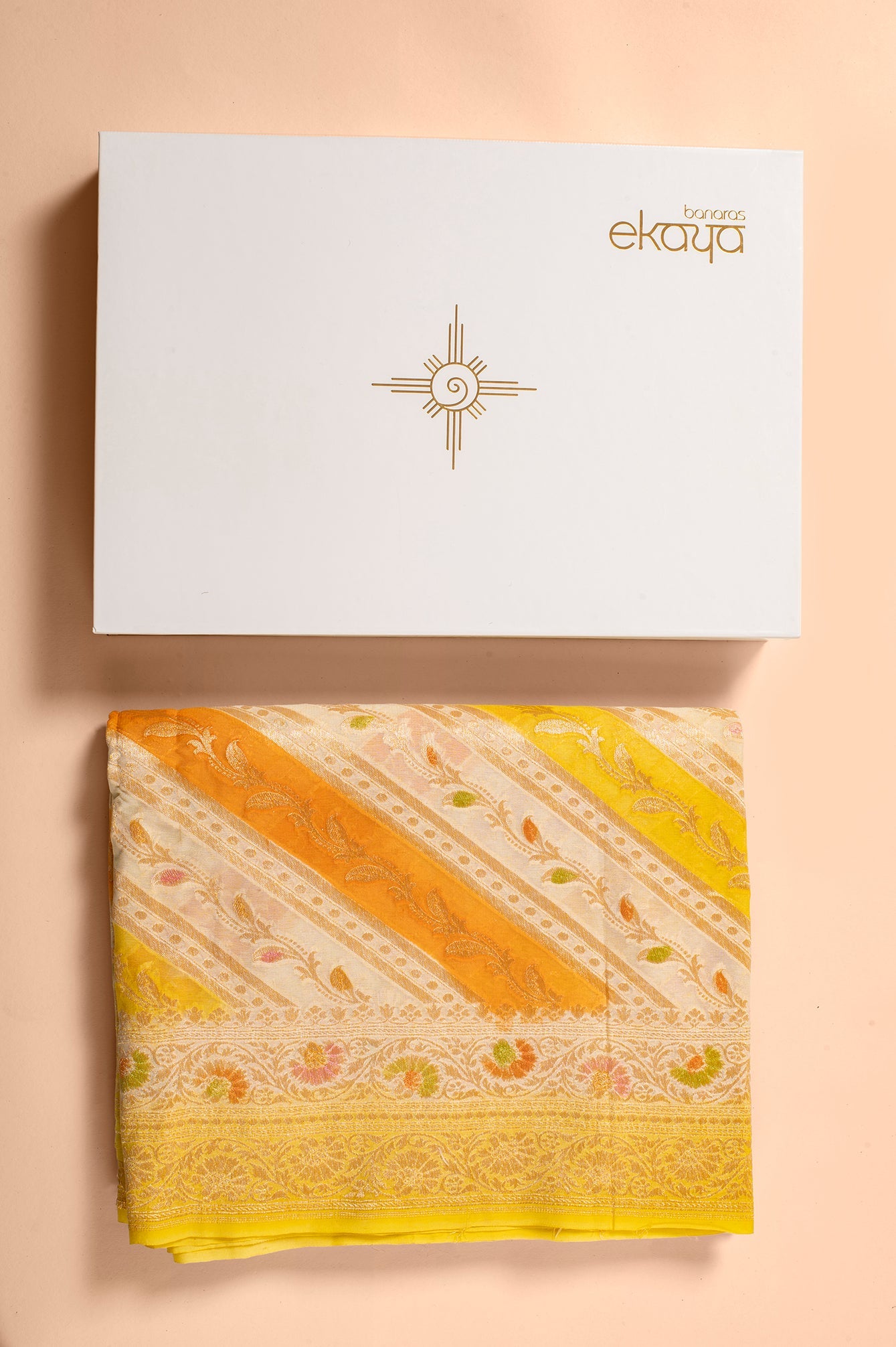 Handwoven Yellow Sari Gift Box