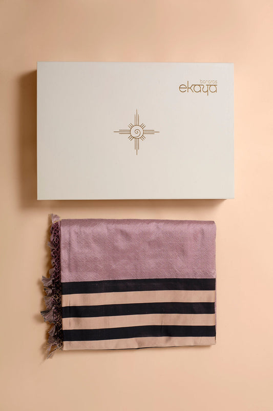 Handwoven Purple and Black Sari Gift Box