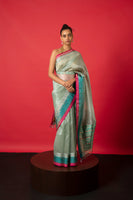 Handwoven Blue Organza Saree