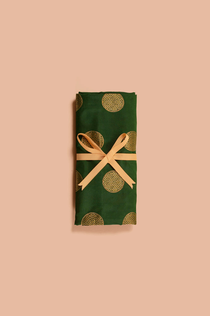 Handwoven Green Silk Fabric