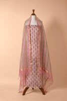 Handwoven Pink Organza Suit Piece