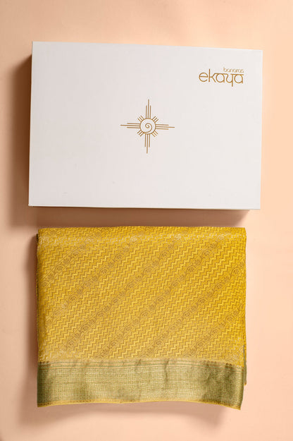 Handwoven Yellow Sari Gift Box