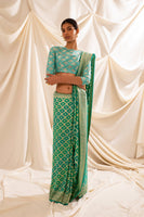 Handwoven Green Georgette Sari