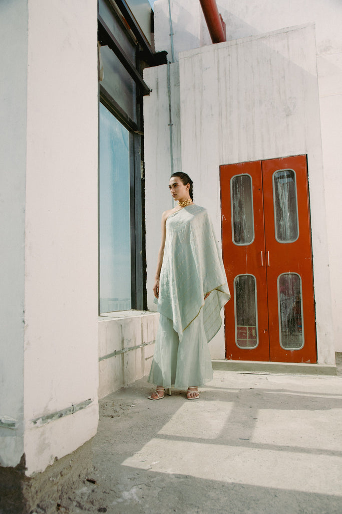 Agave Green One Shoulder Outfit