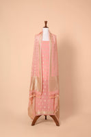 Handwoven Peach Georgette Suit Piece