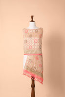 Handwoven Peach Georgette Dupatta