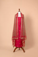 Handwoven Red Silk Suit Piece