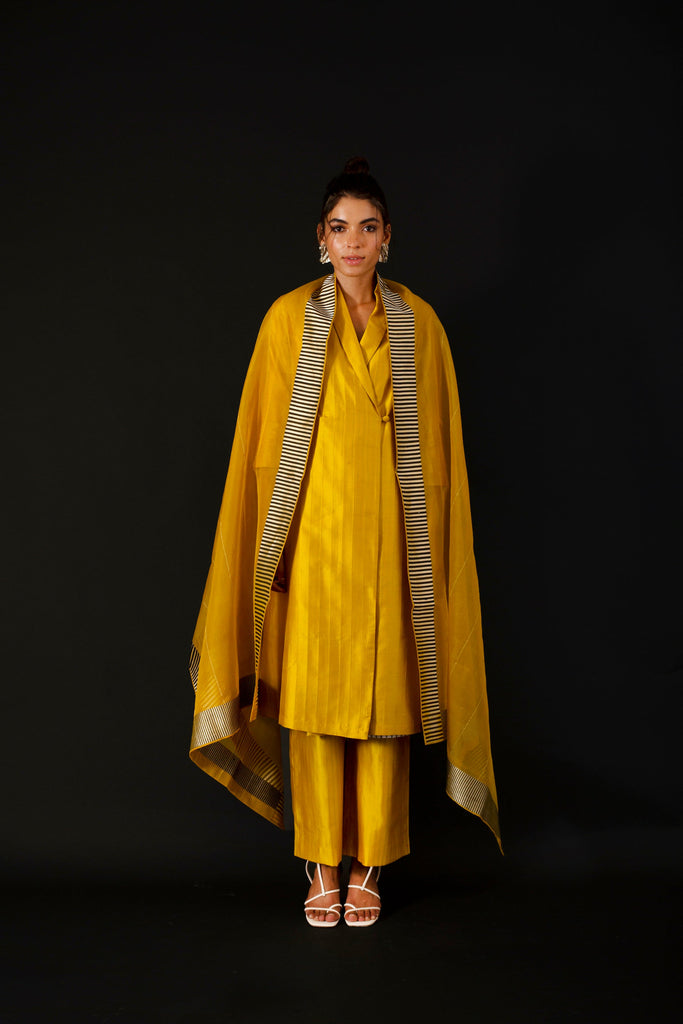 Midnight Sun Shawl Collar Kurta Set